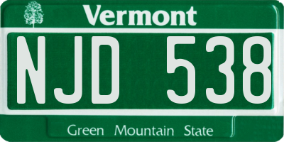 VT license plate NJD538