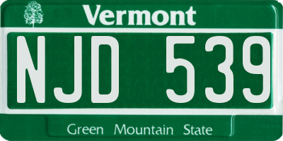VT license plate NJD539