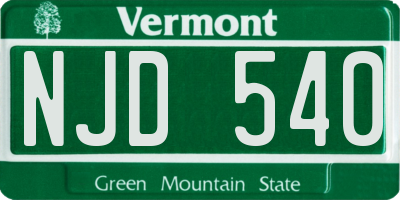 VT license plate NJD540