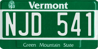 VT license plate NJD541