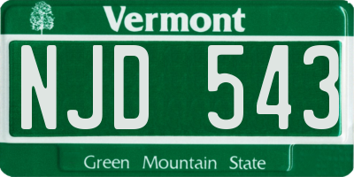 VT license plate NJD543