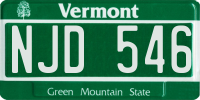 VT license plate NJD546