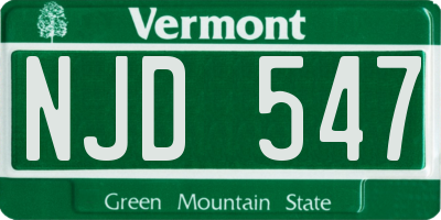 VT license plate NJD547