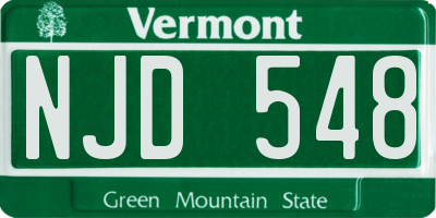 VT license plate NJD548