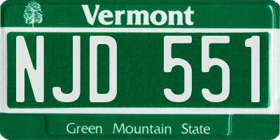 VT license plate NJD551