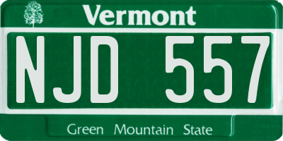 VT license plate NJD557
