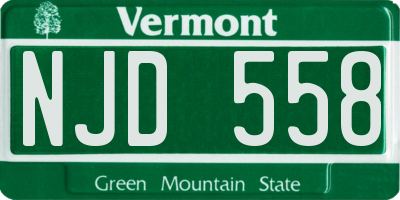 VT license plate NJD558