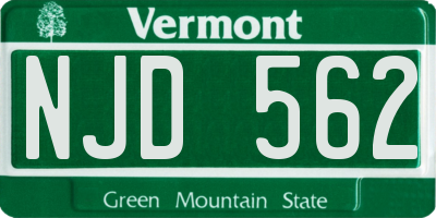 VT license plate NJD562
