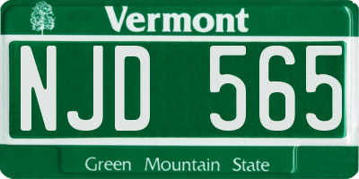 VT license plate NJD565