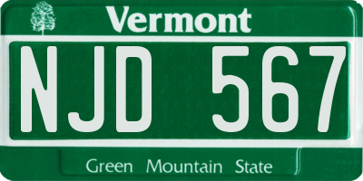 VT license plate NJD567