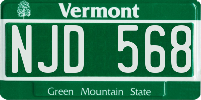 VT license plate NJD568
