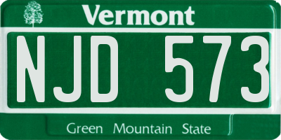 VT license plate NJD573