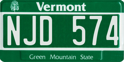 VT license plate NJD574