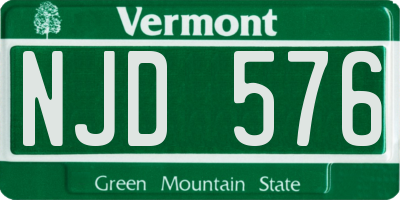 VT license plate NJD576
