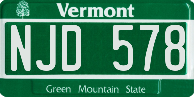 VT license plate NJD578