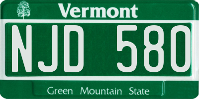 VT license plate NJD580
