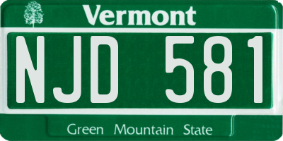 VT license plate NJD581