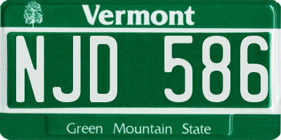 VT license plate NJD586