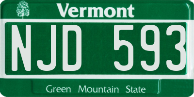 VT license plate NJD593