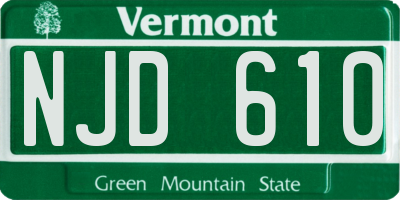 VT license plate NJD610