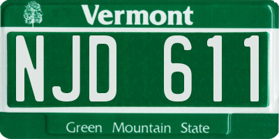 VT license plate NJD611