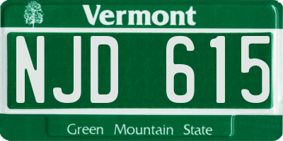 VT license plate NJD615
