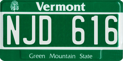 VT license plate NJD616