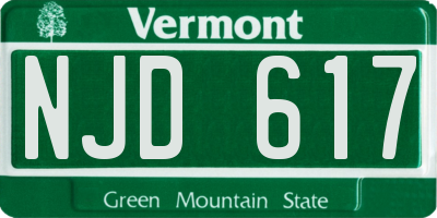 VT license plate NJD617