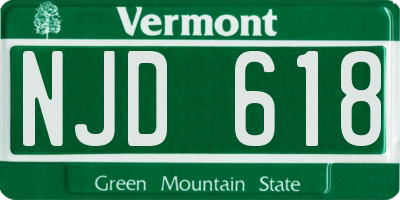 VT license plate NJD618