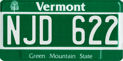 VT license plate NJD622