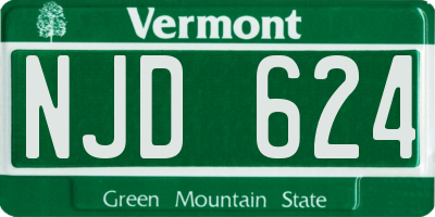 VT license plate NJD624