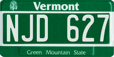 VT license plate NJD627
