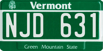 VT license plate NJD631