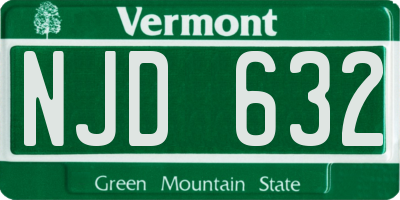 VT license plate NJD632
