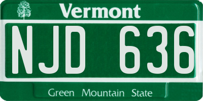 VT license plate NJD636