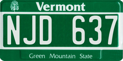 VT license plate NJD637