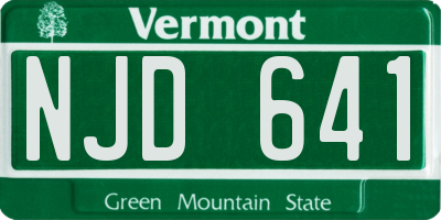 VT license plate NJD641