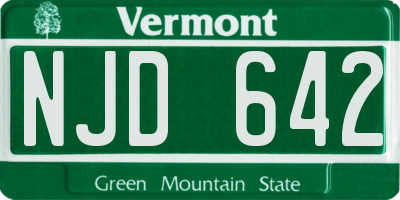 VT license plate NJD642