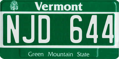 VT license plate NJD644