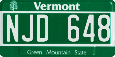VT license plate NJD648