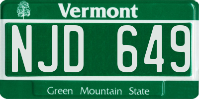 VT license plate NJD649