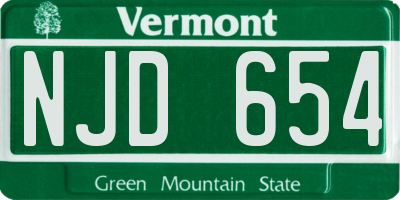 VT license plate NJD654