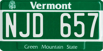 VT license plate NJD657