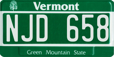 VT license plate NJD658