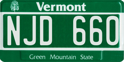 VT license plate NJD660
