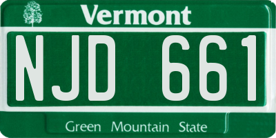 VT license plate NJD661