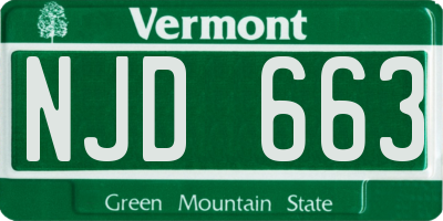 VT license plate NJD663