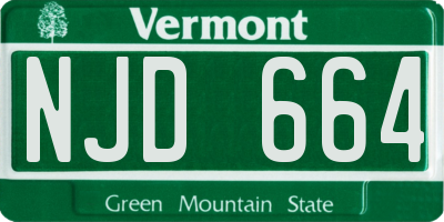 VT license plate NJD664