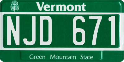 VT license plate NJD671