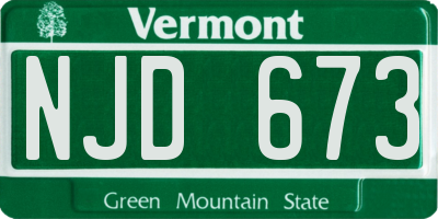 VT license plate NJD673